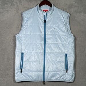 Redvanly Vest Mens L Blue Quilted Insulated Full Zip Golf Winslow Puffer